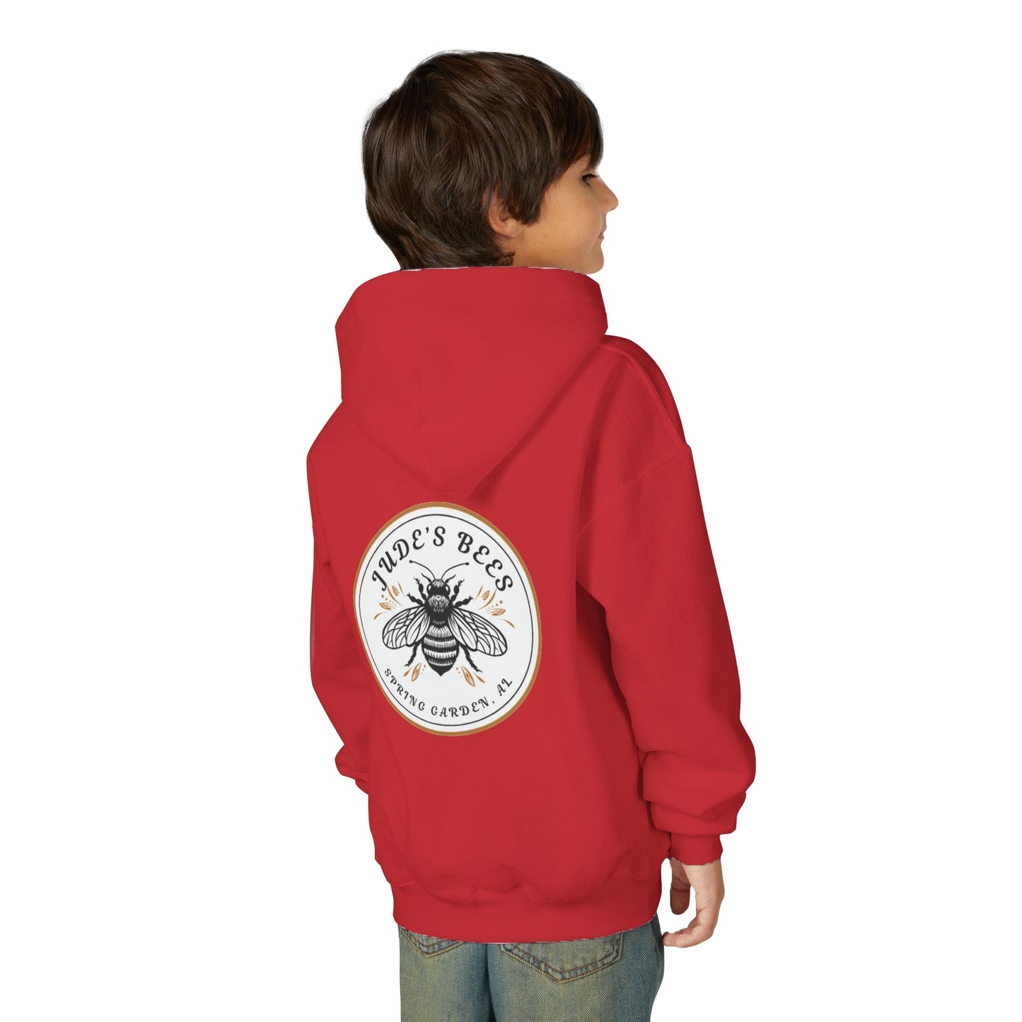 Jude;s Bees-Themed Youth Hoodie, Perfect for Nature Lovers, Unique Gift, Eco-Friendly Apparel, Spring Fashion
