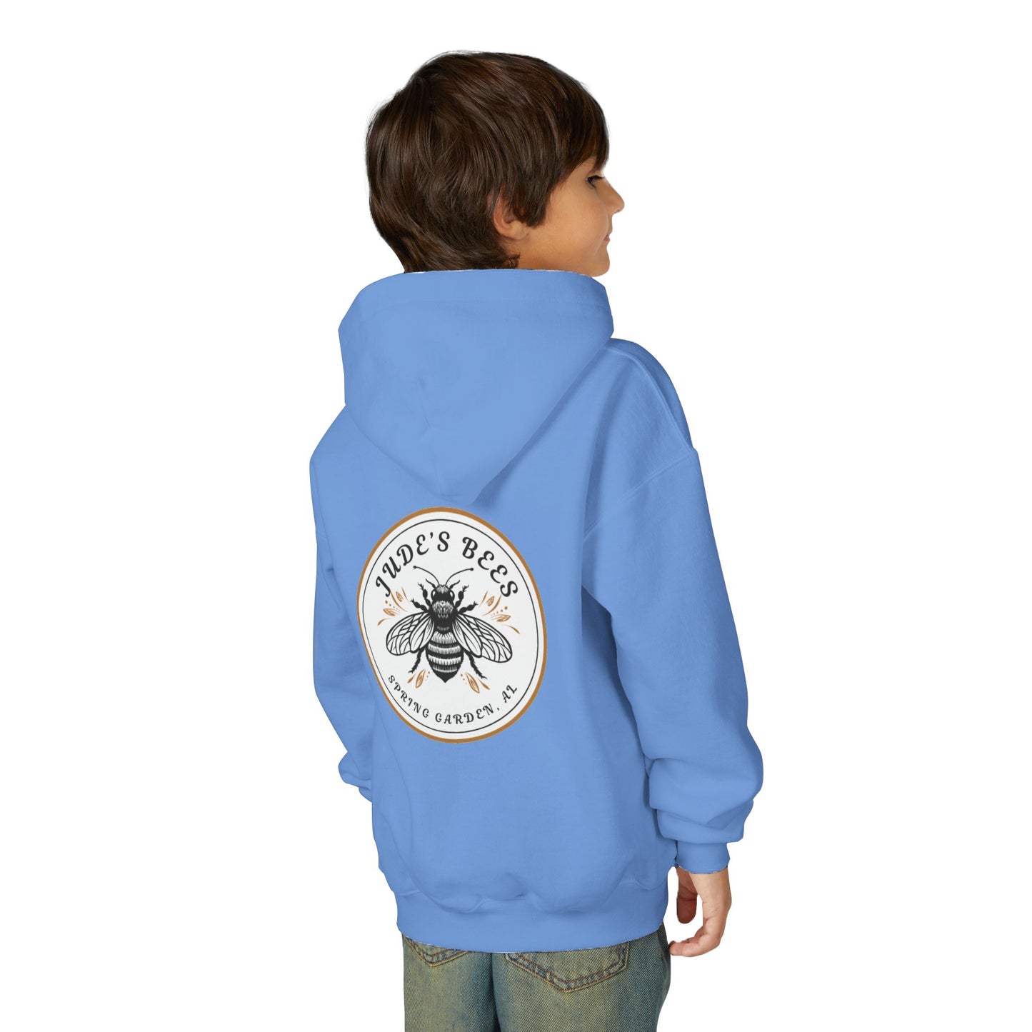 Jude;s Bees-Themed Youth Hoodie, Perfect for Nature Lovers, Unique Gift, Eco-Friendly Apparel, Spring Fashion