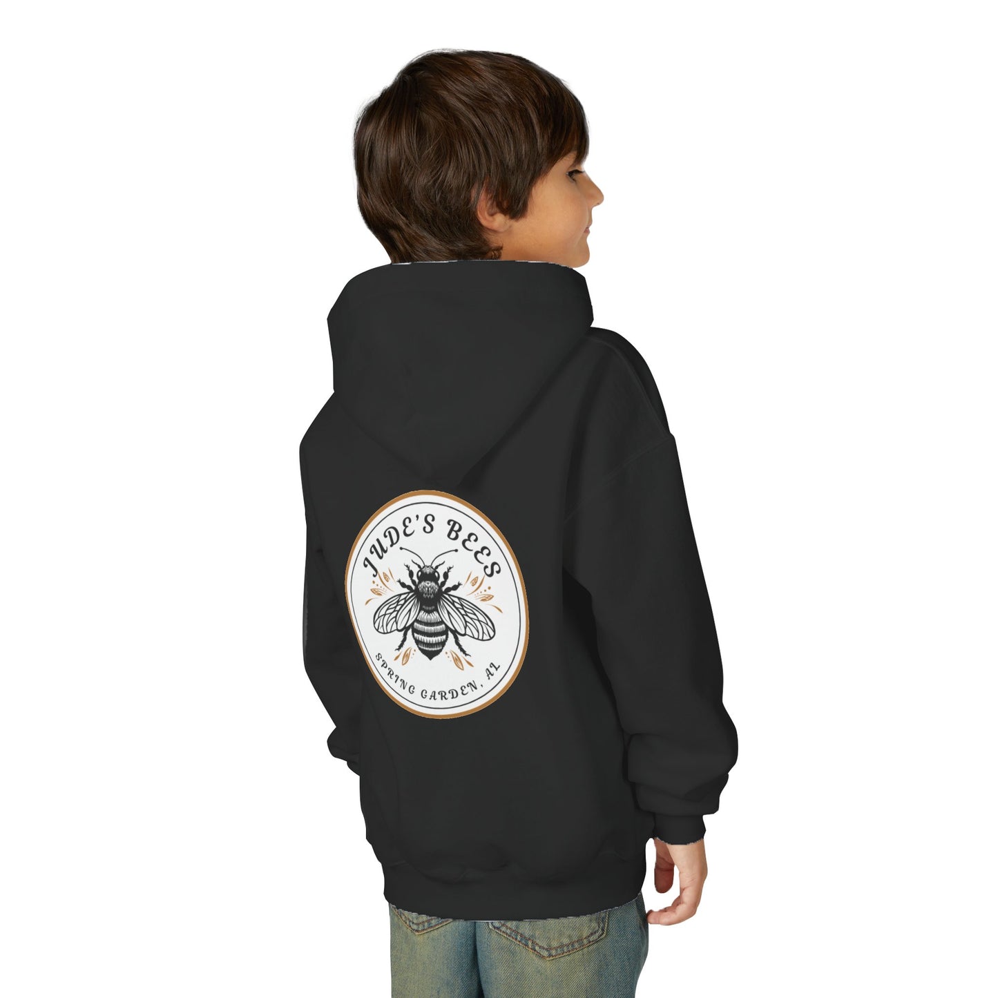 Jude;s Bees-Themed Youth Hoodie, Perfect for Nature Lovers, Unique Gift, Eco-Friendly Apparel, Spring Fashion