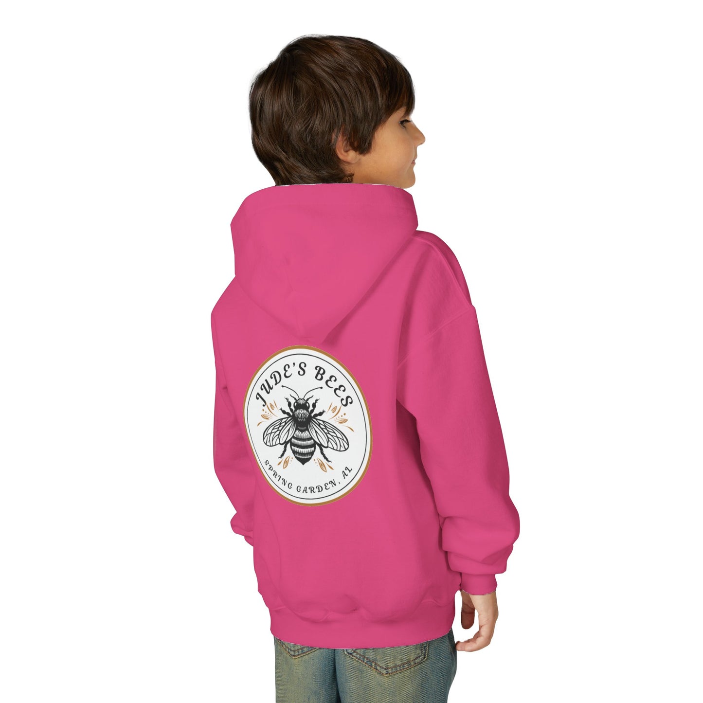 Jude;s Bees-Themed Youth Hoodie, Perfect for Nature Lovers, Unique Gift, Eco-Friendly Apparel, Spring Fashion
