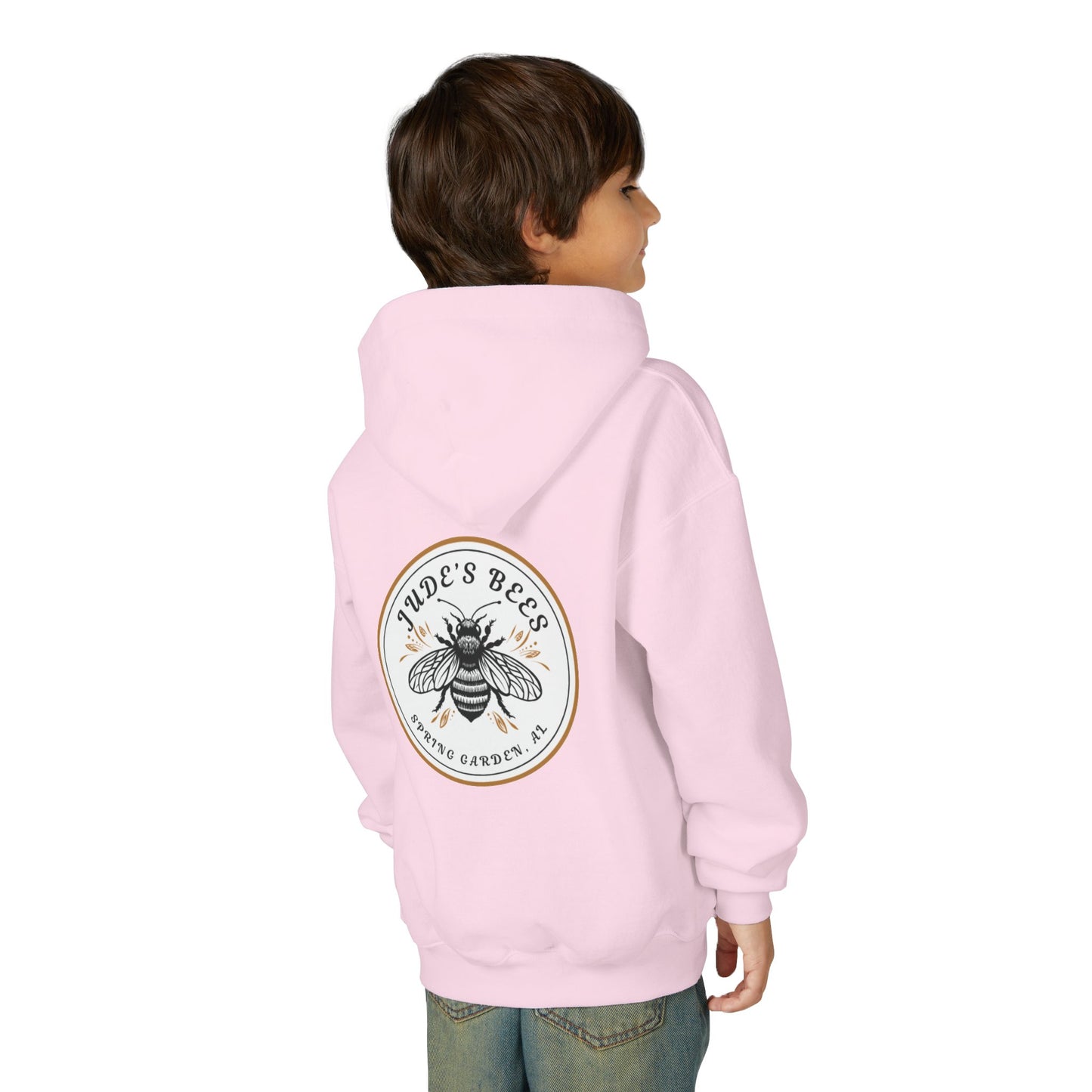 Jude;s Bees-Themed Youth Hoodie, Perfect for Nature Lovers, Unique Gift, Eco-Friendly Apparel, Spring Fashion
