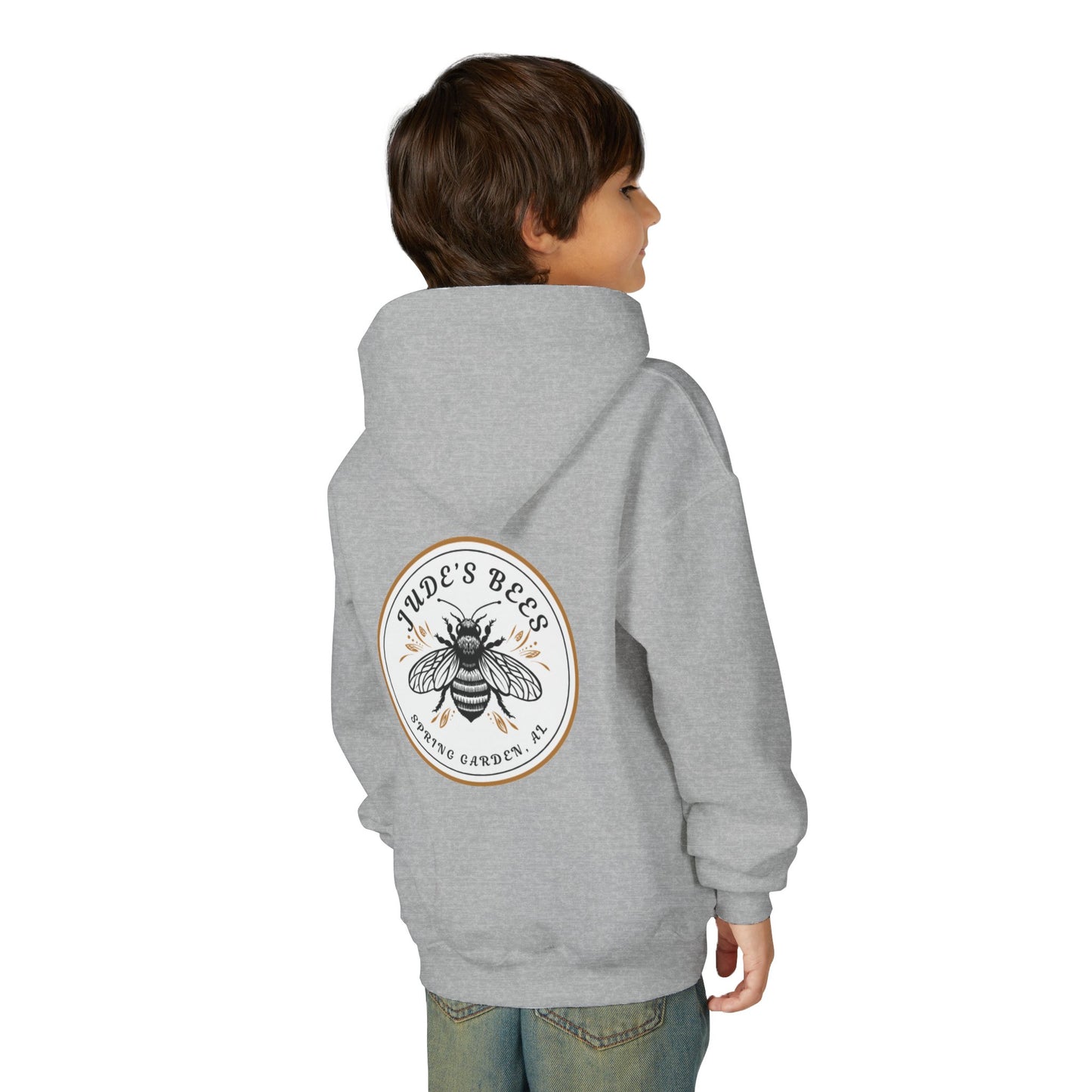 Jude;s Bees-Themed Youth Hoodie, Perfect for Nature Lovers, Unique Gift, Eco-Friendly Apparel, Spring Fashion