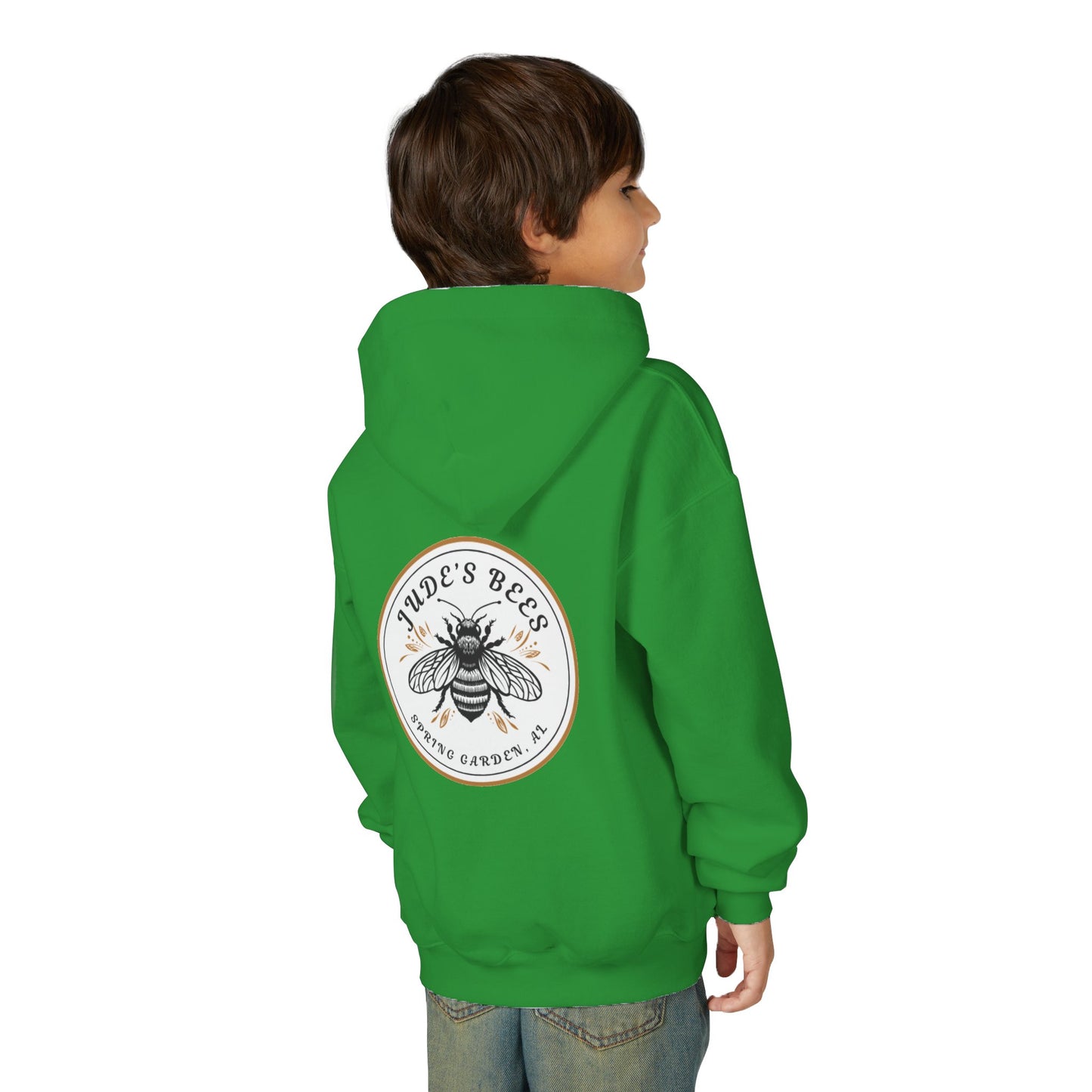 Jude;s Bees-Themed Youth Hoodie, Perfect for Nature Lovers, Unique Gift, Eco-Friendly Apparel, Spring Fashion