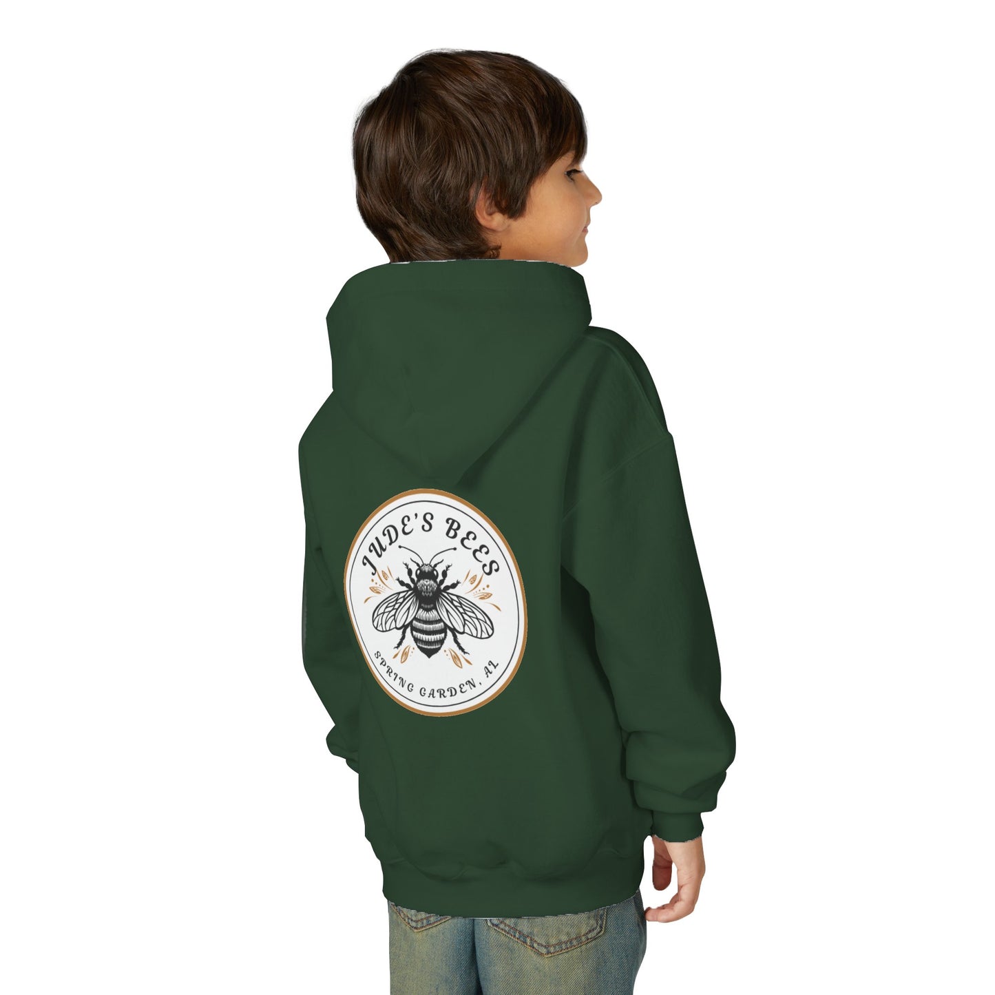 Jude;s Bees-Themed Youth Hoodie, Perfect for Nature Lovers, Unique Gift, Eco-Friendly Apparel, Spring Fashion