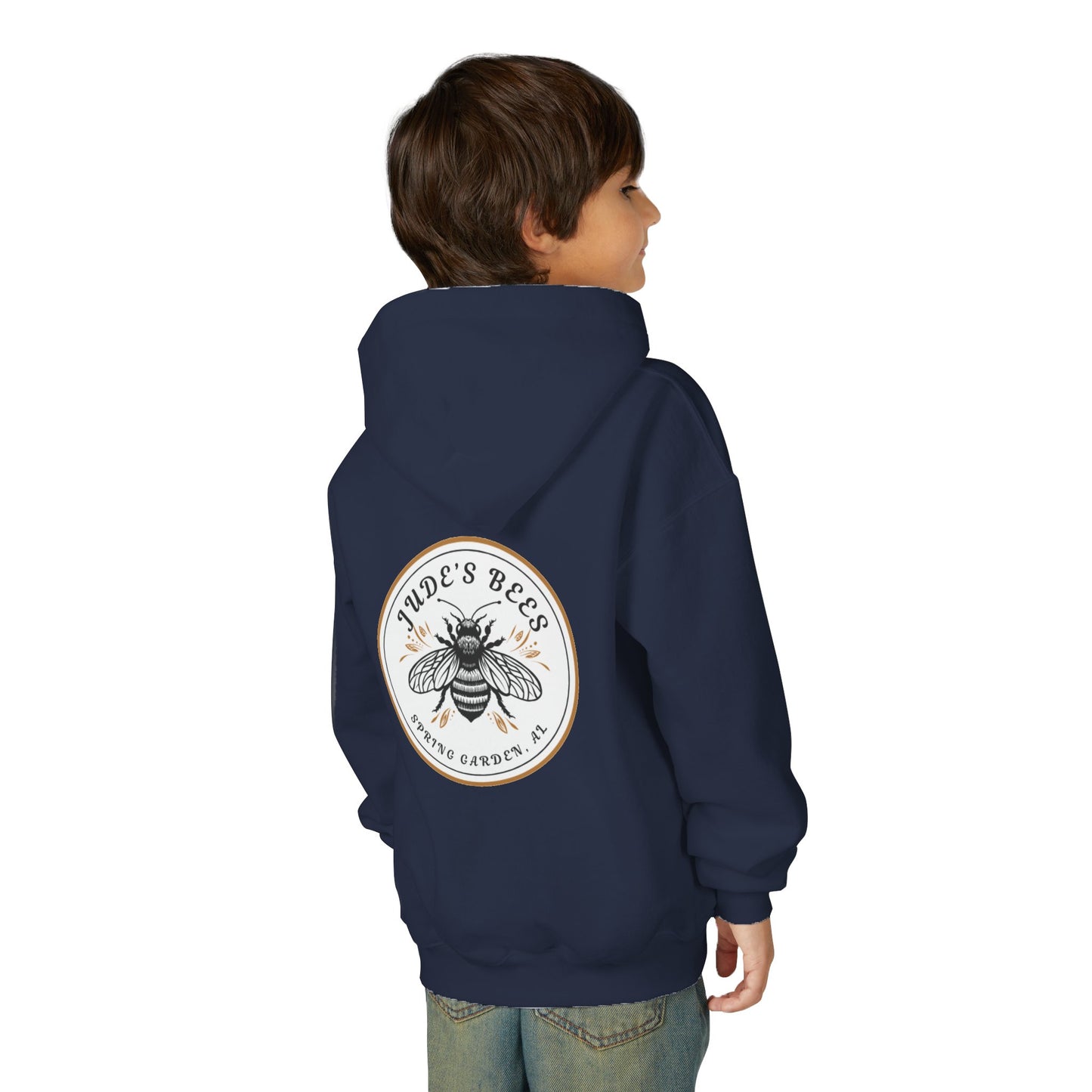 Jude;s Bees-Themed Youth Hoodie, Perfect for Nature Lovers, Unique Gift, Eco-Friendly Apparel, Spring Fashion