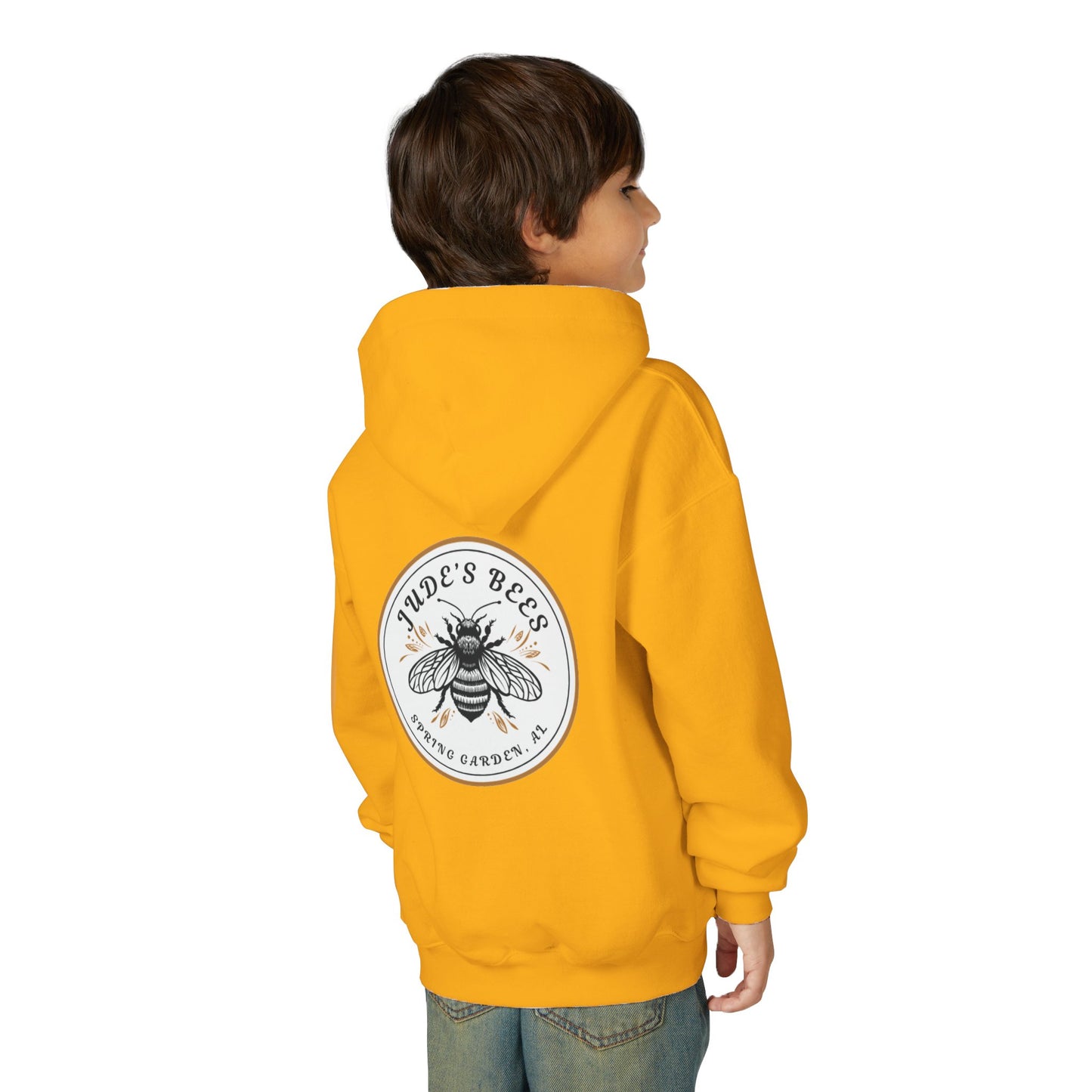 Jude;s Bees-Themed Youth Hoodie, Perfect for Nature Lovers, Unique Gift, Eco-Friendly Apparel, Spring Fashion